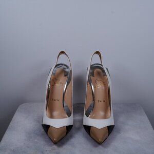 Christian Louboutin Patent Leather Colorblock Slingback Size 41